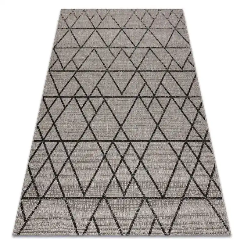 Bestseller TAPPETO DI SPAGO SISAL FLOORLUX 20508 argento / nero TRIANGOLI