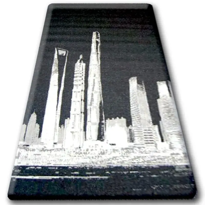 TAPPETO DI SPAGO SISAL FLOORLUX nero / argento Economico