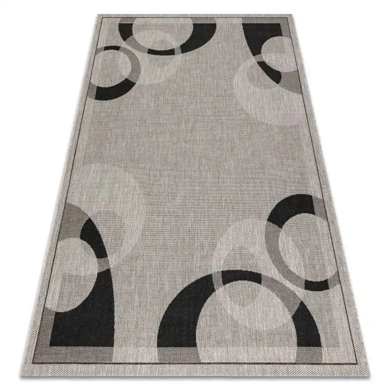 TAPPETO DI SPAGO SISAL FLOORLUX 20078 argento / nero Offerta Lampo