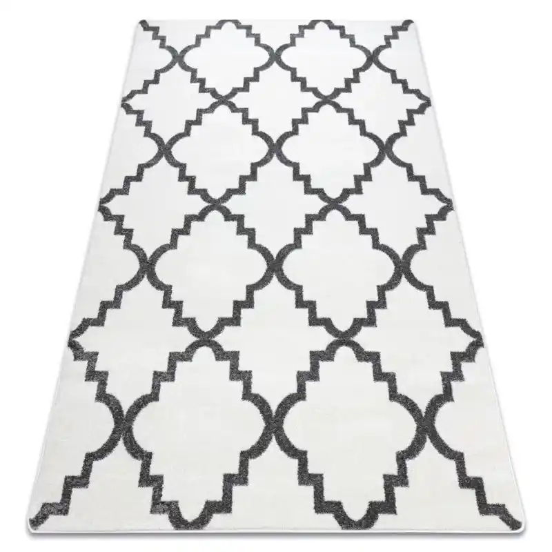 Spedizione Espresso Tappeto SKETCH - crema/grigio marocco trifoglio trellis