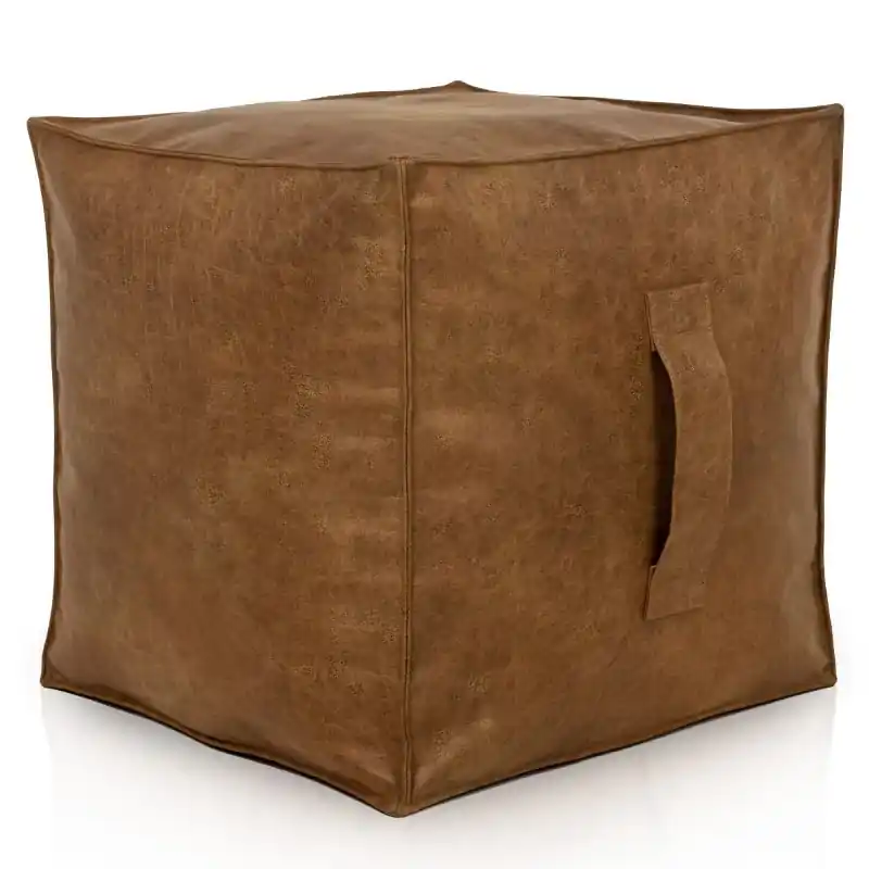 Più Venduto Pouf Cube Carré - Vera Pelle Premium