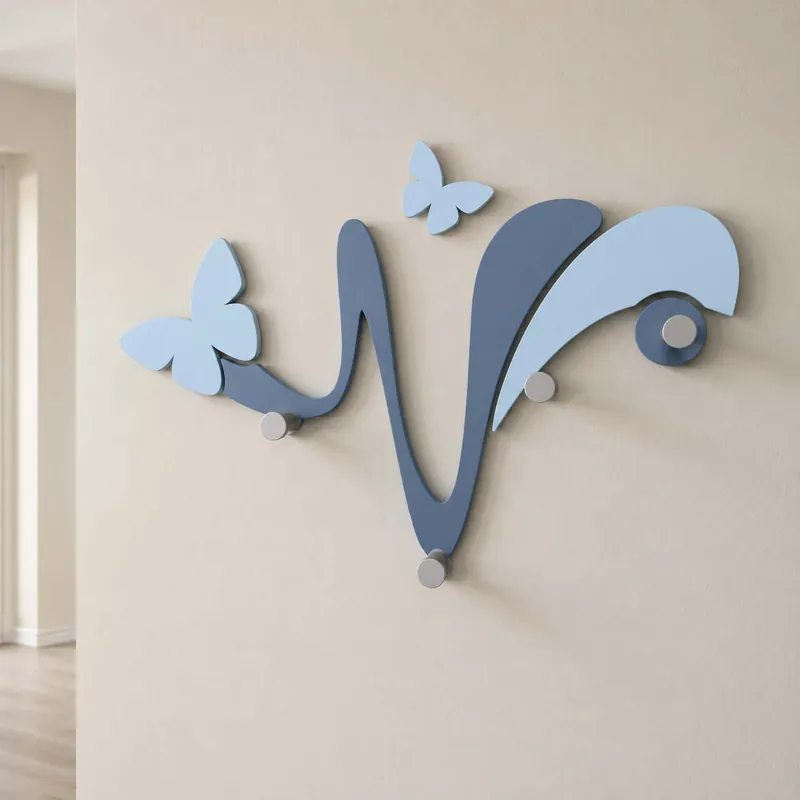Appendiabiti a muro design moderno con farfalle in legno Affare
