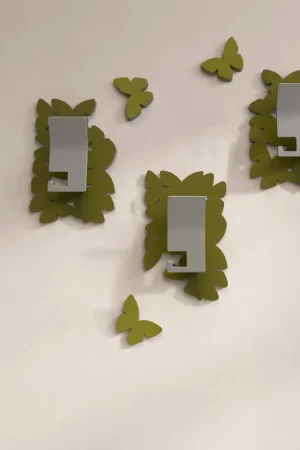 Appendiabiti da parete design moderno con farfalle in legno e 3 ganci Soddisfatti O Rimborsati