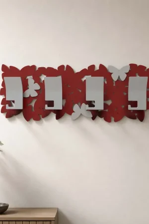 Appendiabiti da muro dal design moderno con farfalle colorate e 4 ganci Subito Disponibile