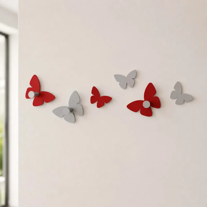 Occasione Imperdibile Appendiabiti di design da parete in legno con farfalle