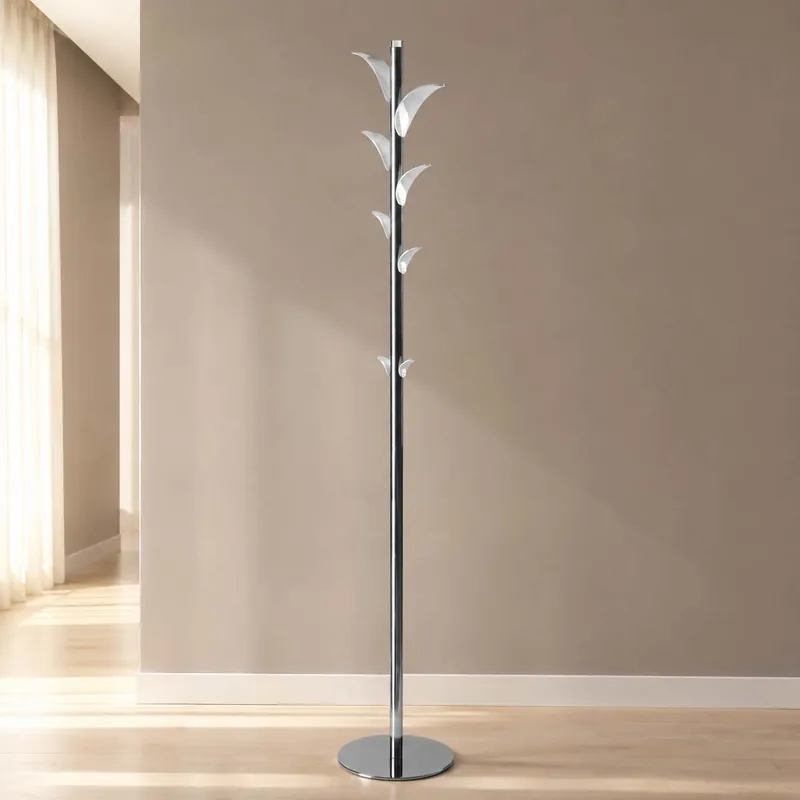 Economico Attaccapanni da terra elegante con base in metallo e ganci in plexiglass
