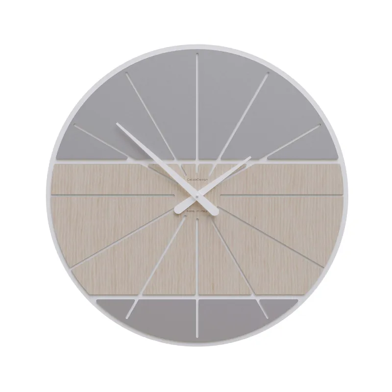 Orologio da parete rotondo in legno dal design moderno ed elegante Consegna Rapida