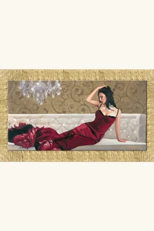 Acquista Ora Stampa moderna cornice dorata decori materici e dettagli glitterati 116x66