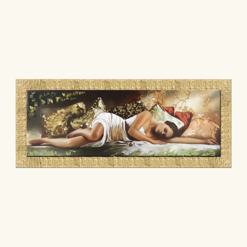 Stampa figurativa moderna con cornice oro decori con glitter e brillanti 153x63 Miglior Prezzo