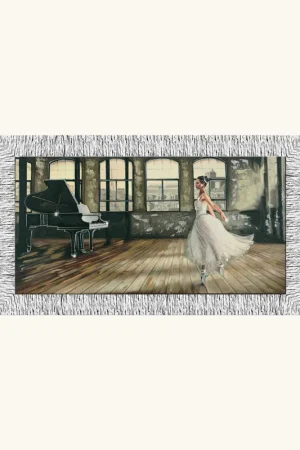 Ultime Pezzi Stampa con cornice in argento tema figurativo decori materici glitterati 116x66