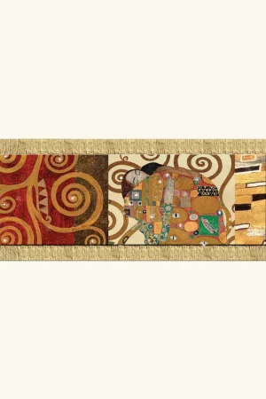 Subito Disponibile Stampa con cornice in legno decori materici e glitter "l‘abbraccio" 153x63
