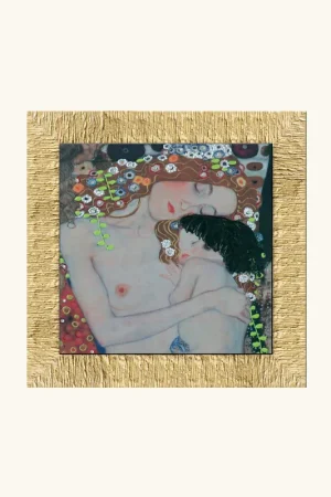 Consegna Rapida Stampa con cornice dorata con decori materici "Le tre età della vita" 61x61