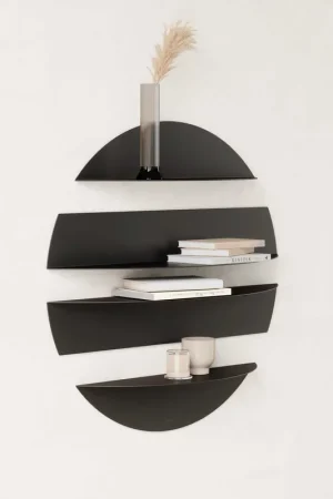 Set di 4 mensole da parete in metallo piegato dalle linee moderne Offerta Speciale