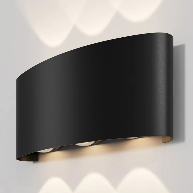 Direttamente Dal Produttore Applique da parete per esterno moderna a LED con struttura grande in metallo - 6W - Lumen 594 - 3000k Luce Calda - 54