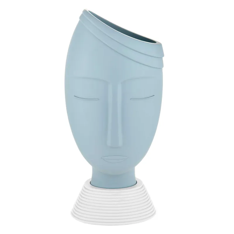 Vaso piccolo con viso di uomo dalle linee moderne con finiture di design Must-Have