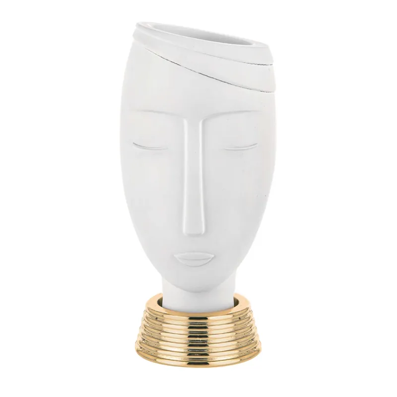 Vaso piccolo con viso di uomo dalle linee moderne con finiture di design Scelto Dai Clienti
