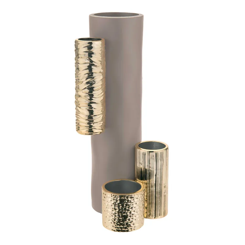 Solo Oggi Vaso da tavolo dal design moderno con portavasi tubolari struttura in marmorino