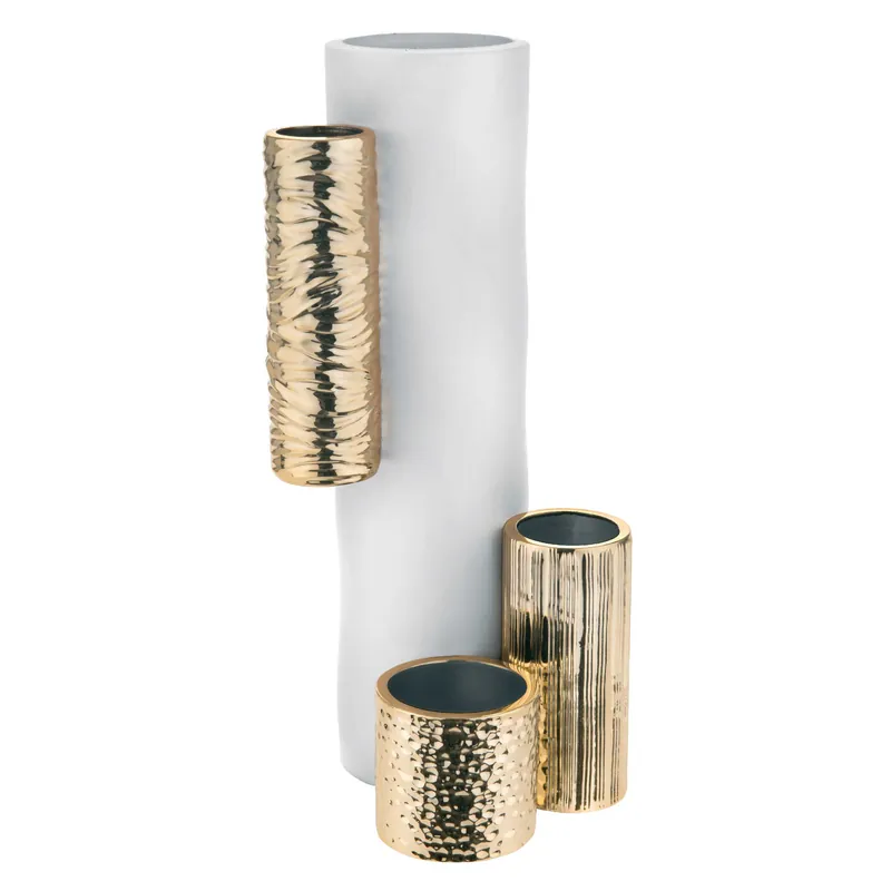 Vaso da tavolo dal design moderno con portavasi tubolari struttura in marmorino Offerta Del Giorno