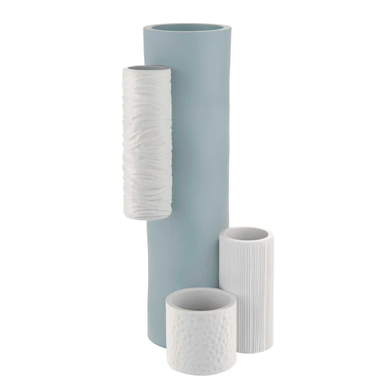 Vaso da tavolo dal design moderno con portavasi tubolari struttura in marmorino Acquista Ora