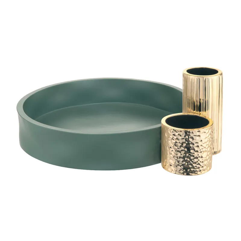 A Buon Prezzo Vaso da tavolo basso dal design moderno con portavasi tubolari in marmorino