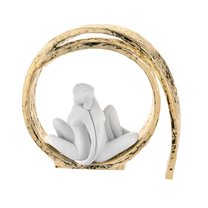 Scultura da tavolo grande in marmorino con vortice colorato dal design moderno Vendita Finale