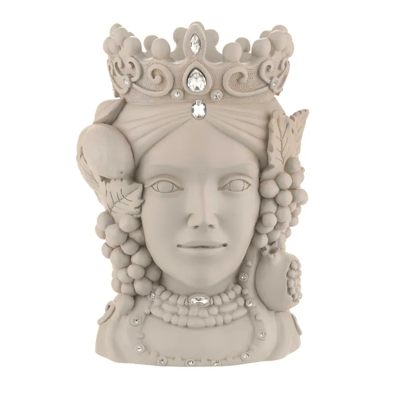 Testa di moro grande in diverse colorazioni design moderno con viso femminile Compra Online