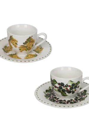 Saldi Set 2 pezzi tazzine da caffè in porcellana Fresh Fruits