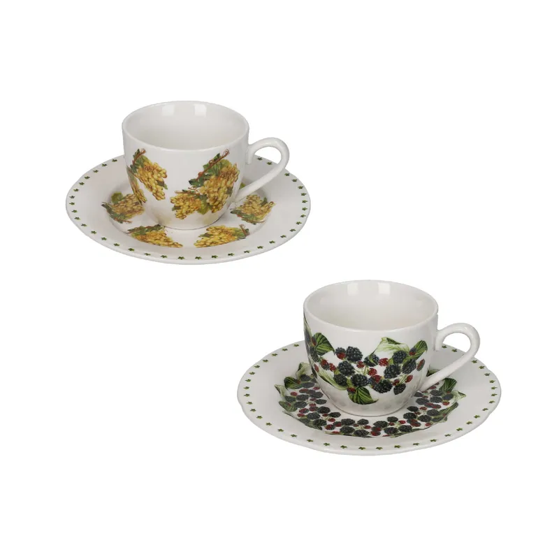 Saldi Set 2 pezzi tazzine da caffè in porcellana Fresh Fruits