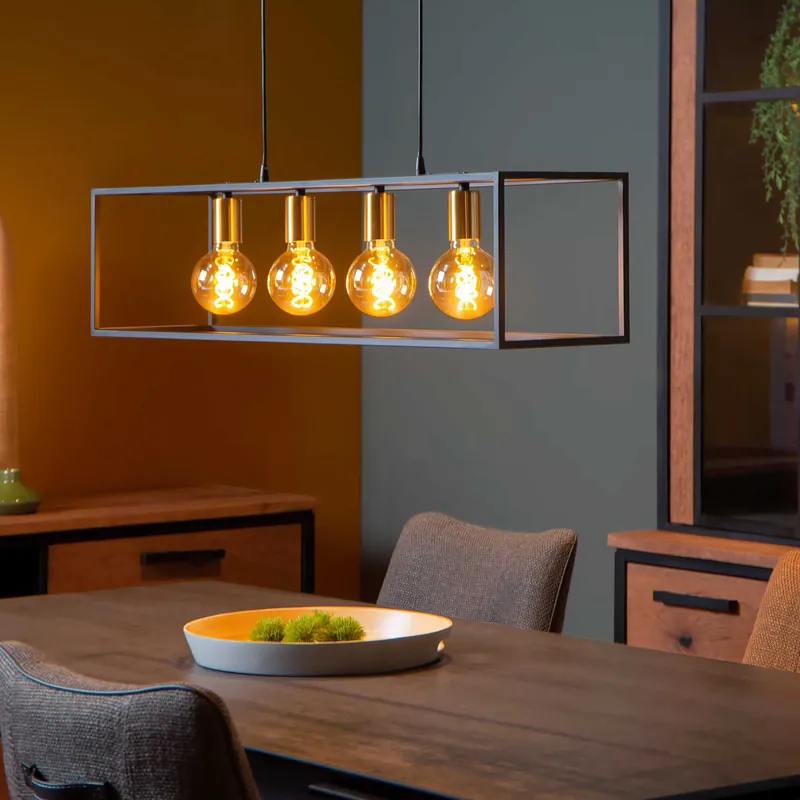 Ultime Pezzi Lampada a sospensione con 4 lampadine struttura in metallo dal design moderno - 40W - IP20