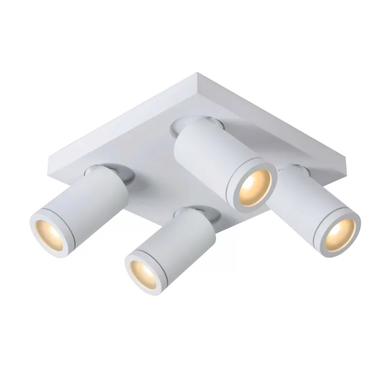 Acquista Ora Faretto moderno in alluminio LED dimmerabile con quattro diffusori orientabili - 5W - Lumen 320 x4 - 3000k Luce Calda - 44