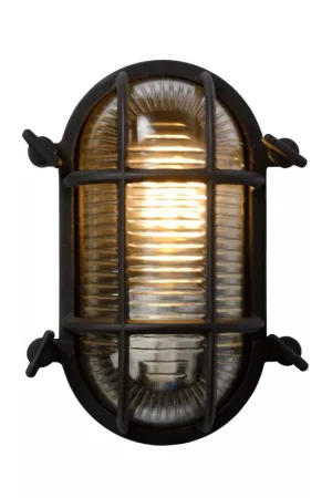 Ultime Pezzi Applique da parete da esterno struttura in alluminio ovale diffusore in vetro - 40W - 44