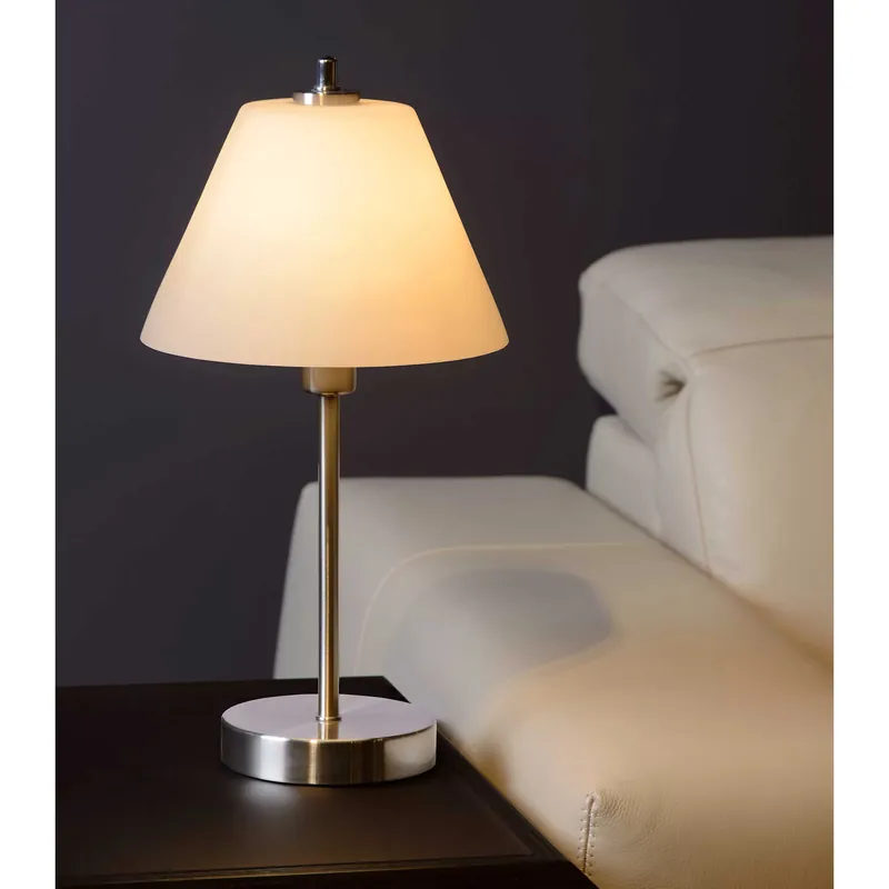 Lampada da tavolo in metallo e paralume in vetro con luce dimmerabile a 3 step - 40W - IP20 Novità