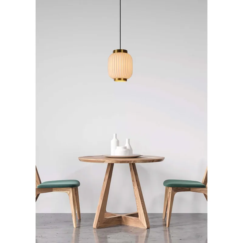 Lampada a sospensione in metallo e diffusore in porcellana dal design elegante - 40W - 20 Esclusivo