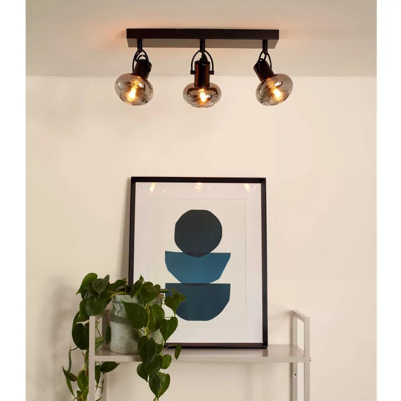 Super Prezzo Faretto con struttura in metallo e triplo diffusore orientabile in vetro - 25W - 20