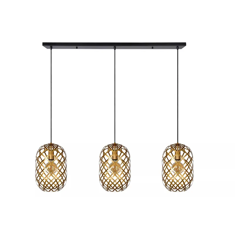 Lampada a sospensione lineare moderna con 3 diffusori pendenti in metallo - 60W - 20 Scelto Dai Clienti