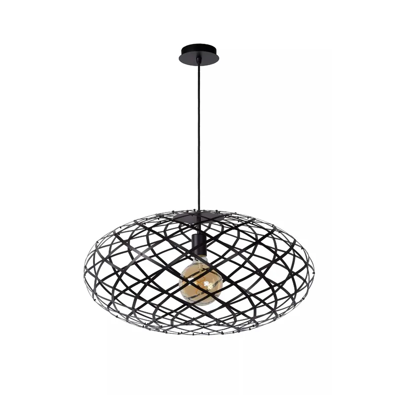 Reso Gratuito Lampada a sospensione moderna diffusore pendente in metallo ovale intrecciato - 60W - 20