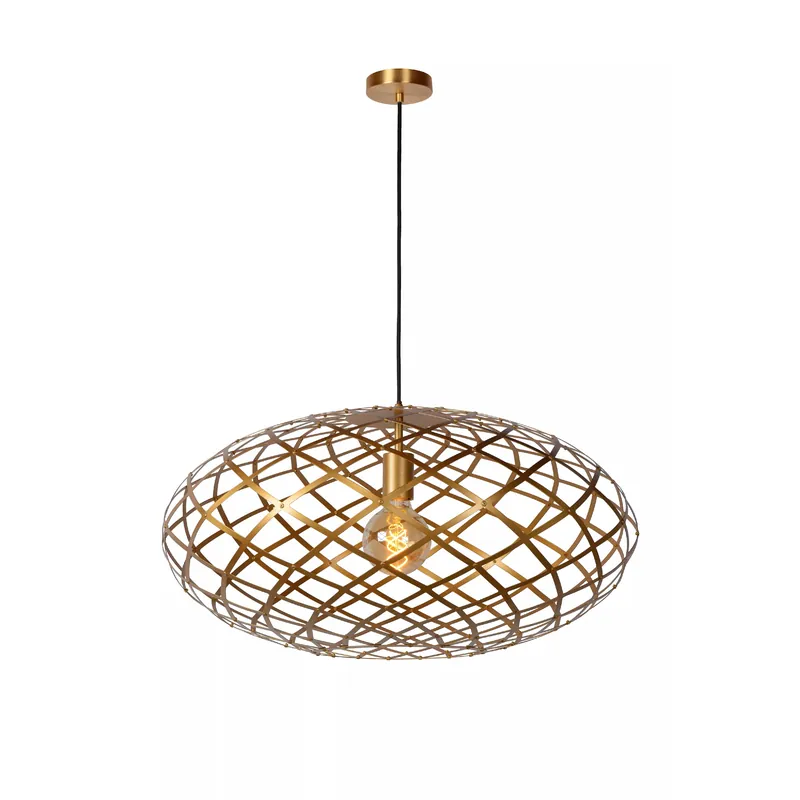 Offerta Lampo Lampada a sospensione moderna diffusore pendente in metallo ovale intrecciato - 60W - 20