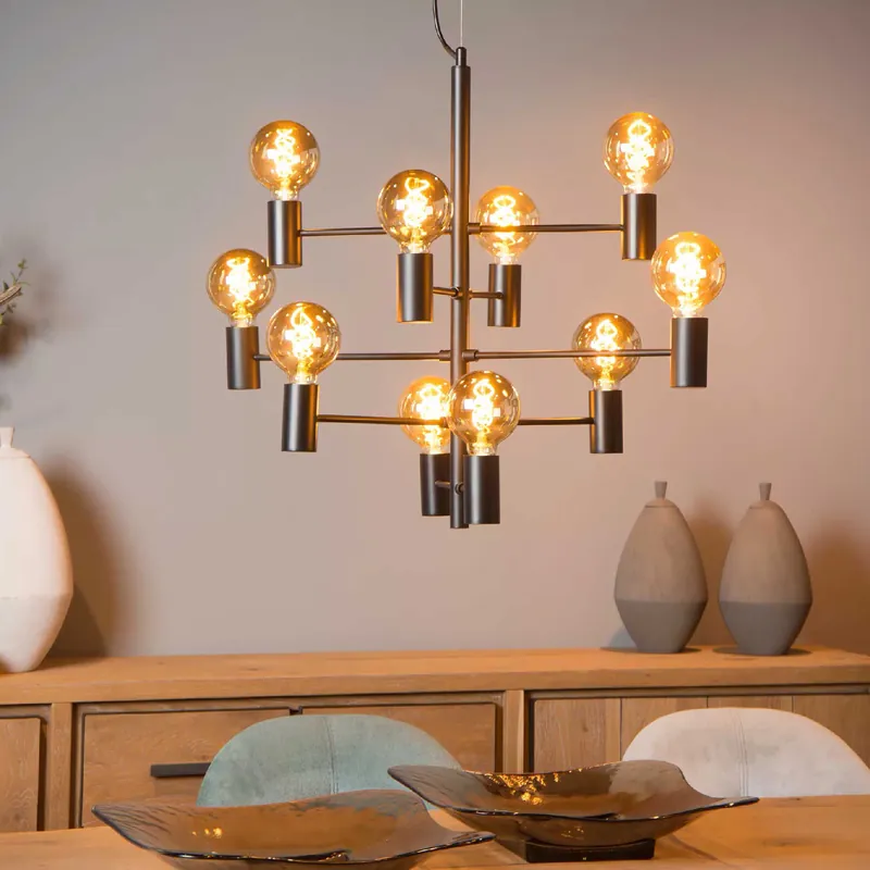 Lampadario a 10 bracci struttura in metallo regolabile in altezza - 40W - IP20 Non Perdere