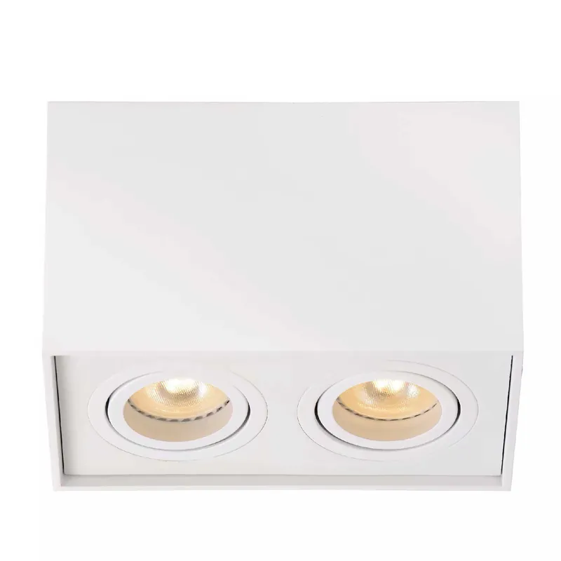Pagamento Sicuro Faretto quadrato struttura moderna in alluminio con doppio diffusore orientabile - 50W - IP20