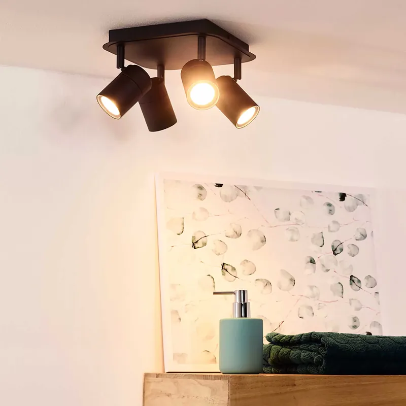 Nuovo Arrivo Faretto in metallo moderno a led dimmerabile con 4 diffusori orientabili - 5W - Lumen 320 x4 - 3000k Luce Calda - 44