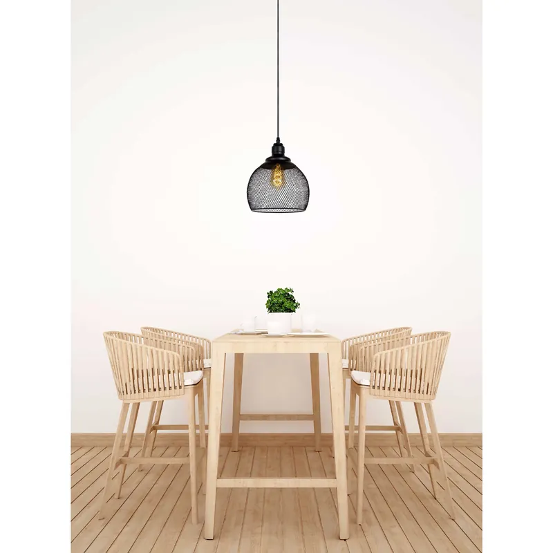 Reso Gratuito Lampada a sospensione in metallo con diffusore a maglia intrecciata in metallo - 60W - 20