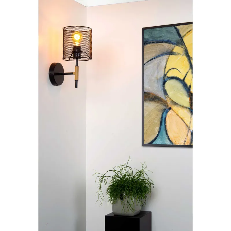 Applique da parete con struttura moderna e paralume con retina in acciaio - 40W - IP20 Non Perdere