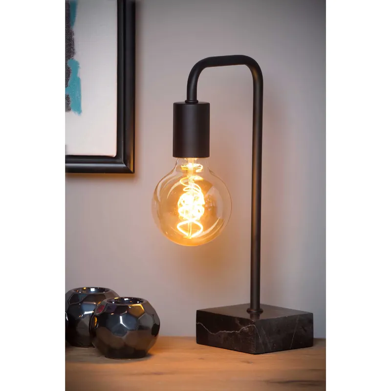Promozione Lampada da tavolo con base in marmo e struttura in stile moderno in acciaio - 40W - 20