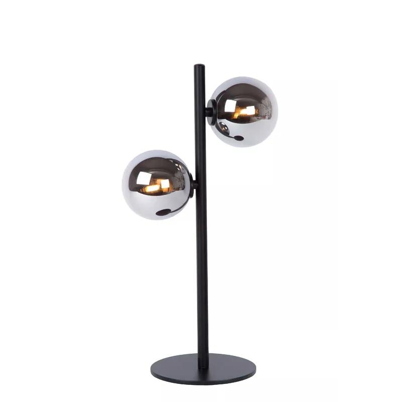 Lampada da tavolo con struttura e base in acciaio 2 diffusori a boccia di vetro - 28W - 20 Di Tendenza
