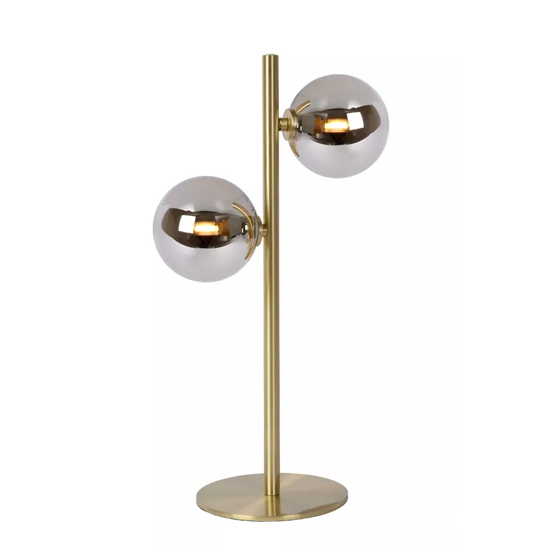 Lampada da tavolo con struttura e base in acciaio 2 diffusori a boccia di vetro - 28W - 20 Solo Oggi