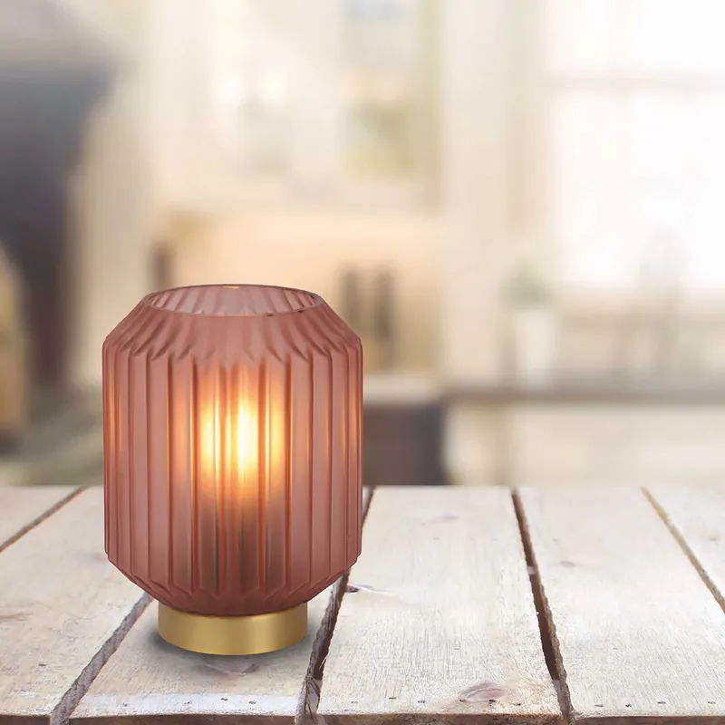 Abatjour lampada da comodino con struttura in acciaio e diffusore in vetro - 40W - 20 Bestseller