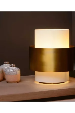 Abatjour con struttura in acciaio dal design moderno e diffusore in vetro - 40W - 20 Prezzo Scontato