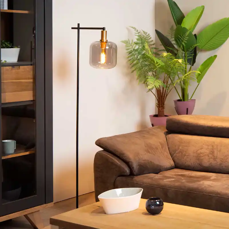 Solo Oggi Lampada da terra moderna con struttura e base in acciaio e diffusore in vetro - 40W - 20