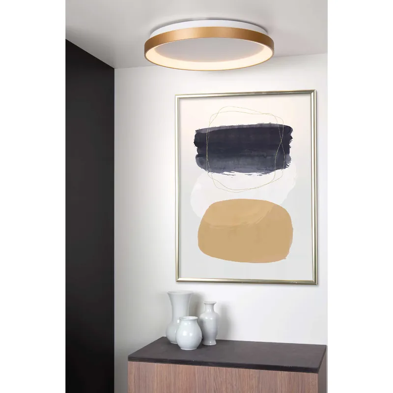 Prezzo Ridotto Plafoniera grande con struttura rotonda in metallo e diffusore in acrilico - 38W - Lumen 2200 - 3000k Luce Calda - 20