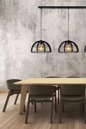 Acquista Ora Lampada a sospensione lineare con tre diffusori in metallo dal design moderno - 60W - 20